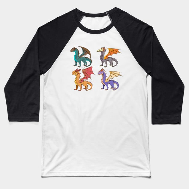 Dragon Collection Baseball T-Shirt by Mako Design 